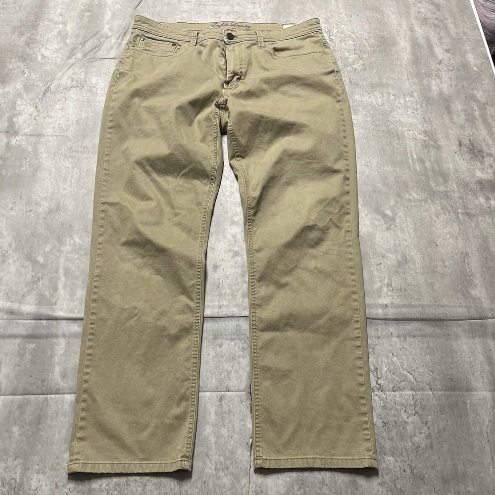 English Laundry Mens  Beige Pocket Straight Fit Pant Khaki Beige 36x32 1768319